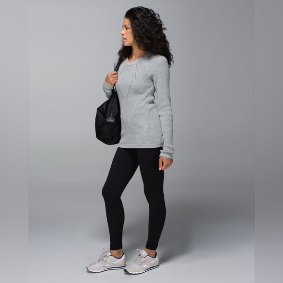 Lululemon "The Sweater The Better " Gray Knit Crew Neck Long Sleeve Sweater s/m - Picture 2 of 10